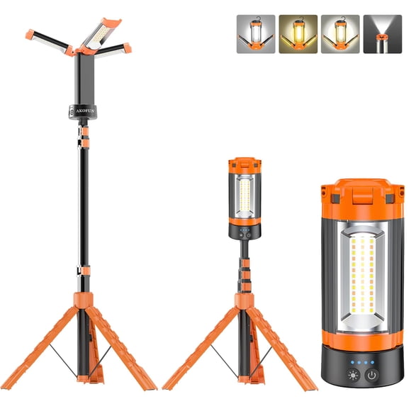 Lámpara de trabajo recargable AKOFUN 12000mAh 10000LM con soporte
