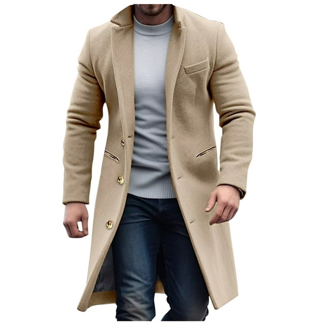 Cardigan à Boutons et Col Rabattu pour Hommes, Coupe-Vent, Veste Mi-Longue, Décontractée, Business, Ample, Confortable