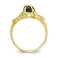 thumbnail image 2 of 10K Yellow Gold Ring Band with Stones Onyx Black Tri-color Hills, Size 8, 2 of 5