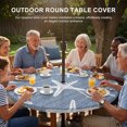 thumbnail image 3 of Round Outdoor Tablecloth with Umbrella Hole and Zipper, Blue Starfish Coastal Tablecloth with Elastic Waterproof, Summer Beach Nautical Sea Ocean Patio Table Covers for 55" - 60" Picnic Pool Tables, 3 of 9