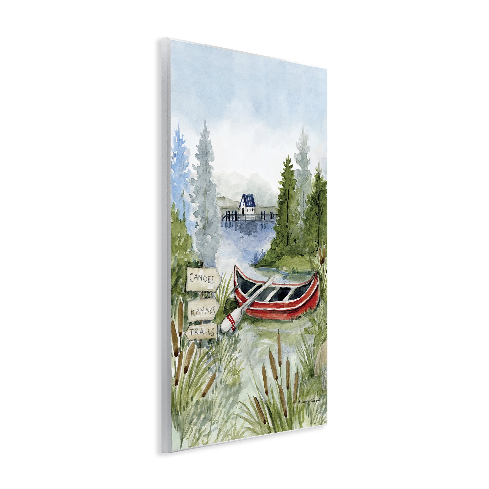 Stupell Industries Canoe On Lake Wall Plaque Art, design by Susan Winget