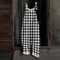 thumbnail image 2 of JULMCOMO Plus Size Jumpsuits for Women Plaid Print Tie Strap Scoop Neck Loose Fit Overalls Sleeveless Vacation Casual Jumpsuits Black 4XL, 2 of 5