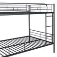 thumbnail image 3 of Bellemave Metal Bunk Bed Full Over Full Size with Ladder and High Guardrail, Bunk Bed Frame Can be Divided into Two Beds, Noise Free（Black）, 3 of 8