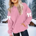 thumbnail image 5 of dazeni Casual Hoodies for Teen Girls Cute Trendy Youth Long Sleeve Oversized Hooded Sweatshirts Tween Tops with Bow Spring Preppy Clothes Pink 3-4 Years, 5 of 5