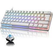 Compact 60% Mechanical Gaming Keyboard with Ergonomic Anti-ghosting Mini 61 Key Layout Rainbow RGB Backlight Waterproof