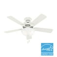thumbnail image 2 of Hunter - Swanson Indoor Ceiling Fan With Light, 44-inch, Fresh White, Traditional-style, 4-speed, Energy Star, 52778, for Living Rooms, Bedrooms, 2 of 16