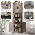 thumbnail image 4 of Vabches 69" Tall Corner Cabinet with Adjustable Shelves, Farmhouse Storage Cabinet with 4 Barn Doors, Corner Storage Cabinet for Bathroom, Living Room, Kitchen, 4 of 8