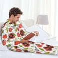 thumbnail image 6 of Honeii Tomatoes Pattern Mens Pajamas Set,2pcs Men's Lounge Long Sleeve Sleep Shirt and Pajama Bottoms Sleepwear Set,Mens Pjs Sets-Medium, 6 of 7