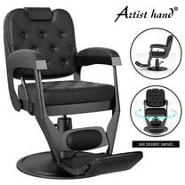 Artist Hand Black Retro Reclining Salon Barber Chair All Purpose Heavy Duty Vintage Chair with Headrest