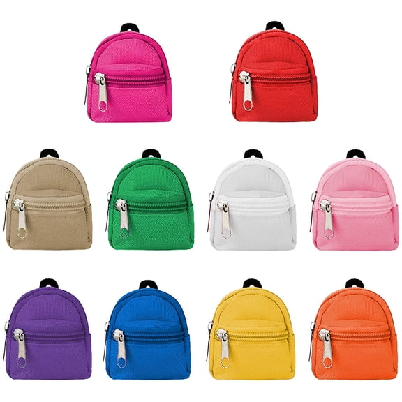 10PCS Doll Backpack Casual Mini Zipper Backpack Doll Accessory Bag for Dolls