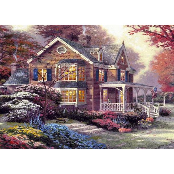 Cuadros Decorativos (DE0579) 5D DIY completo taladro diamante pintura casa bordado mosaico Kits (WLL876) 45x60cm Tmvgtek embutido en tela