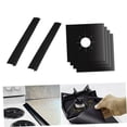 thumbnail image 3 of IFANLANDOR 4Pcs Gas Hob Liners Black Non Stick Oven Liners Kitchen Protector Sheets for Easy Cleaning, 3 of 8