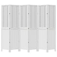 thumbnail image 4 of vidaXL Room Divider 6 Panels White Solid Wood Paulownia, 4 of 7