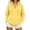 Yellow, variant on Trendfront Womens V Neck Hoodie Long Sleeve Casual Hooded Top With Kangaroo Pocket Everyday Wear Hooded Sweatshirt