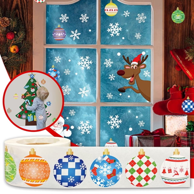 Cqxid Stickers Under $5 / 500 Round Roll 1.5 With Christmas Stickers Baked Natural Inch Labels Per Roll Wall Sticker