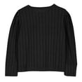 thumbnail image 3 of Girls' Ribbed Long Sleeve Top Crew Neck Solid Casual Pullover Comfortable Fitted Blouse for Daily Wear & Layering (5-14 Years), 3 of 9