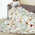 thumbnail image 6 of Honeii Wildflower Watercolor Print Fleece Blanket - Throw Blanket for Bed, Sofa, Couch, Camping, and Travel , Microplush Ultra Soft Warm Blanket-40"x30", 6 of 7