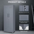 thumbnail image 4 of 65" H Garage Storage Cabinet, Broom Closet Cabinet with Adjustable Shelves, Metal Utility Cabinets with Pegboard and Hanging Rod for Garage,Home Office,Grey, 4 of 8