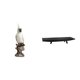 thumbnail image 1 of Escultura de loro de resina con bandeja de madera rústica, figura decorativa de animal para centro de mesa del hogar y recipiente multiusos para servi, 1 of 8