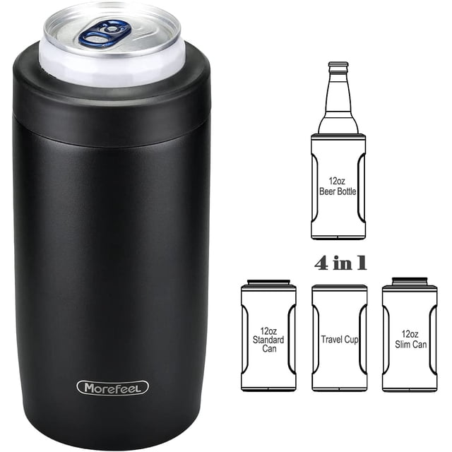 4-en-1 Skinny Can Cooler Double Wall Stainless Steel Insulat MoreFeel MoreFeel