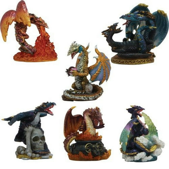 Color Dragon Set Figurines
