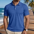 thumbnail image 2 of Mfakffe Mens Polo Shirts Casual Short Sleeve Golf Tshirt Summer Big and Tall Lapel Collar Top Comfortable Cotton Tees (Blue, 4XL), 2 of 4