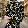 thumbnail image 2 of Camisas de moda con estampado floral de hojas para hombre, camisas de manga larga con solapa y estampado 3D, ropa informal vintage de calle genial, blusas ajustadas para hombre, 2 of 4