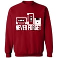 thumbnail image 2 of OXI Crewneck Sweatshirt - Never Forget, Basic Casual Sweatshirts for Men's and Women Fleece Sweatshirt Long Sleeve - Antiquee Cherry Small, 2 of 2