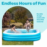 Grip A Pool Large Inflatable Family Size Swimming Pool 90x60x19 Blow up Pool for Kids and Adults