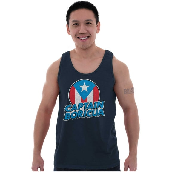 Captain Boricua Puerto Rican America Tank Top T Shirts Men Women Brisco Brands S