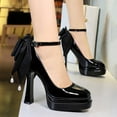 thumbnail image 4 of Womens Stiletto High Platform Heels 11.5cm Round Toe Ankle Strap Platform Pump Party Dress Heel, 4 of 7