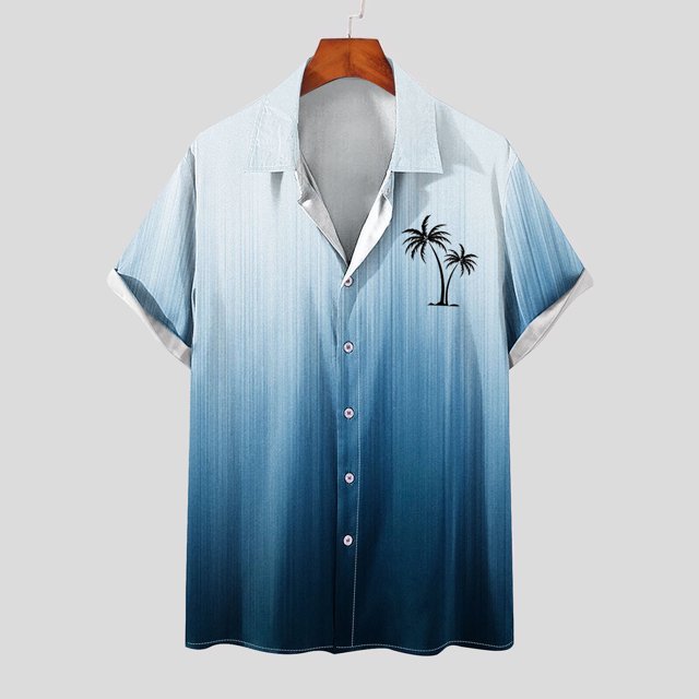Hooded & Blouse jovatis Short Sleeve Shirts for Mens,Men Casual Buttons Print Turndown Short Sleeve Shirt Blouse