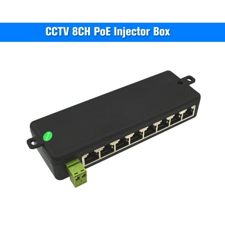 Power Enterprise Injector CCTV 8CH PoE Injector Box DC 12V-48V Power Supply for Surveillance POE IP Camera Wifi AP VoIP Power Over Ethernet IEEE802.3af/at Power Adapter ()