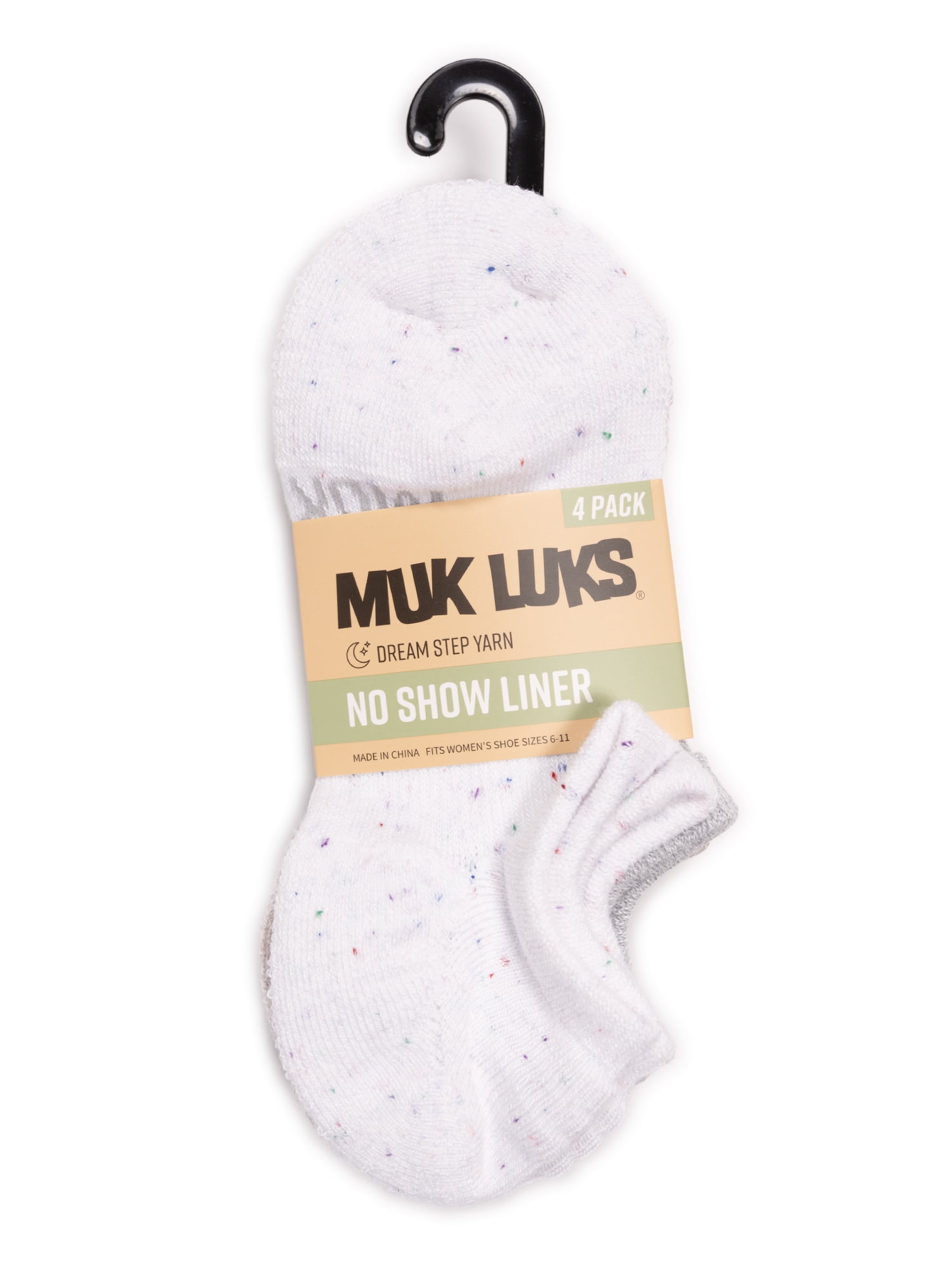 MUK LUKS Women's Dream Step No-Show Liner Socks, 4-Pack, OSFM