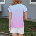thumbnail image 4 of Lmnyox Girl's Summer Cute Shirts Ruffle Short Sleeve Pleated Fashion T Shirt 2025 Casual Trendy Tees Tops, 4 of 6
