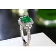 thumbnail image 3 of 2 Carat beautiful Emerald and Diamond Engagement Ring for Women in White Gold, 3 of 4