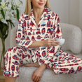 thumbnail image 4 of Goofa Rocket Pattern Printed Women’s 2 Piece Pajama Set Super,Pajamas Women's Long Sleeve Sleepwear Soft Button Down Loungewear Pjs Lounge Set Nightwear-XX-Large, 4 of 9