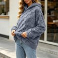 thumbnail image 7 of Yeaiivve Textured Fleece Hoodies for Women Winter Fluffy Long Sleeve Hooded Pullover Sweatshirt Casual Loose Fuzzy Hoodie Cozy Soft Loungewear M, 7 of 7
