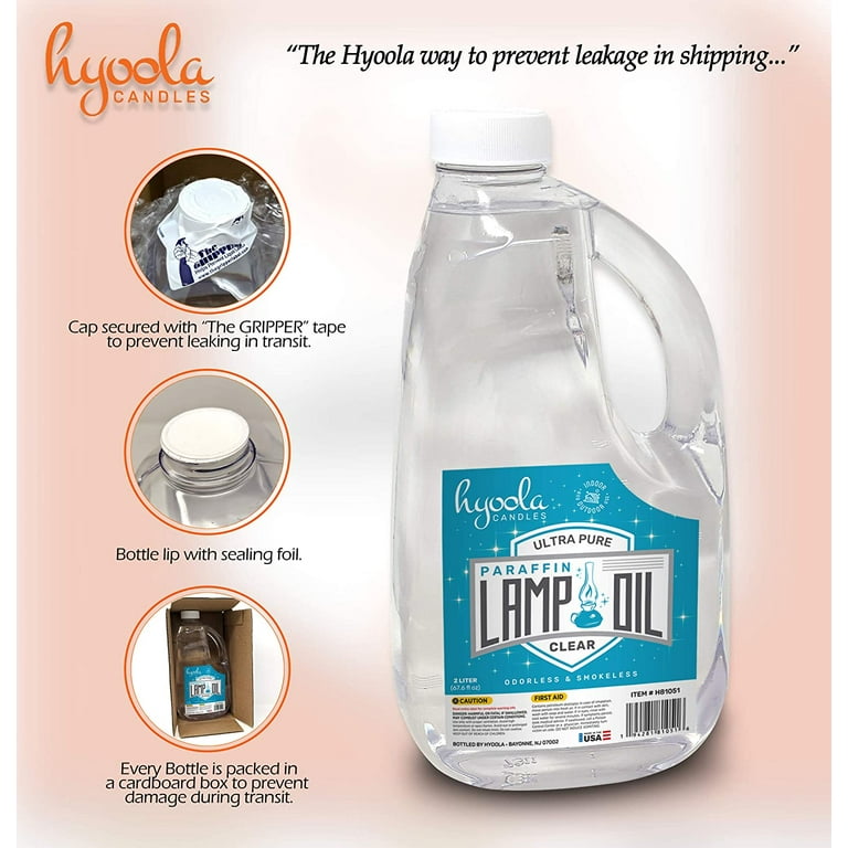 HYOOLA Liquid Paraffin Lamp Oil - Clear Smokeless, Odorless,  Ultra Clean Burning Fuel for Indoor and Outdoor Use - Highest Purity  Available - 2 Liter : Home & Kitchen