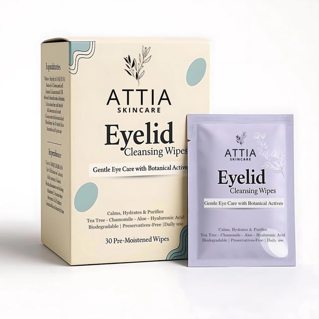 Toallitas limpiadoras para párpados Attia Skincare sin fragancia 30 unidades