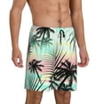 thumbnail image 2 of Sikiie Tropical Summer Palm Mens Pajama Shorts, Lightweight Lounge Pant with Pockets Soft Sleep Pj Shorts for MenX-Large, 2 of 6