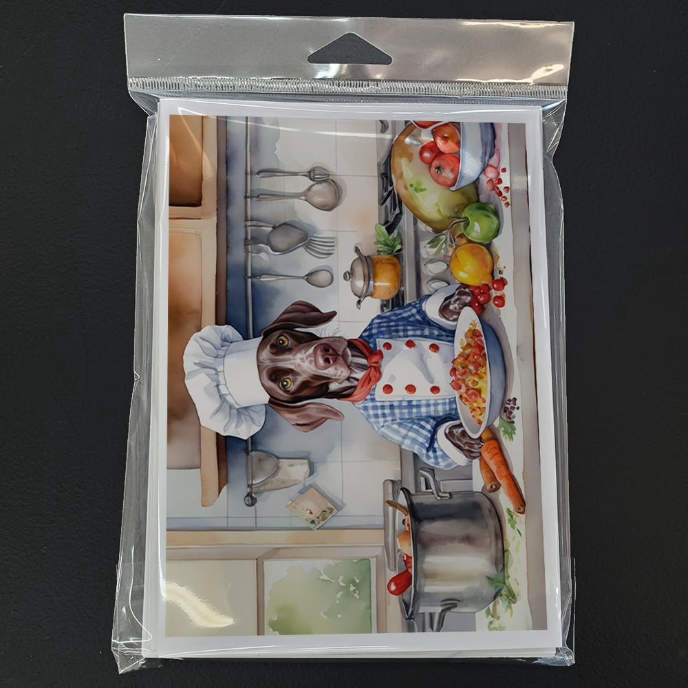 German Shorthaired Pointer The Chef Greeting Cards Pack of 8 7 in x 5 in