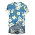 thumbnail image 5 of Women T-Shirts Women 2025 Clothes Summer Womens Black Tops Dressy Casual Crewneck Blouses for Women Summer Graphic Tees for Women, 5 of 5