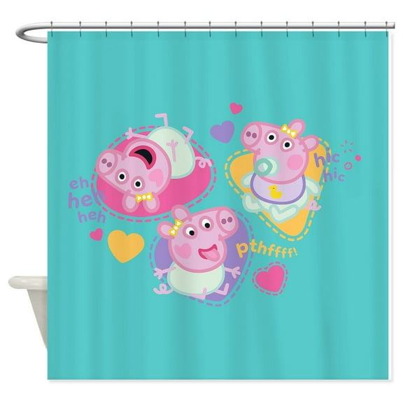 CafePress - Peppa Pig: Happy Baby - Unique Fabric Shower Curtain 70" x 72"