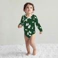 thumbnail image 4 of Xecao Christmas tree green plaid Print Baby unisex-baby Cotton Long-sleeve Bodysuits-3 Months, 4 of 6