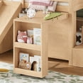 thumbnail image 3 of Bellemave Low Twin Size Loft Bed with Slide, Desk, Stairs and Storage, Wood House Loft Bed Frame with 3 Drawers and Shelves, Space Saving Design for Kids Boys Girls（Natural）, 3 of 9