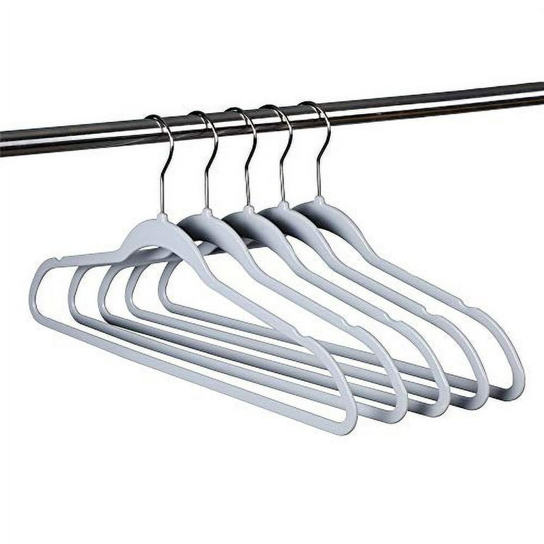 Quality Hangers Clothes Hangers 20 Pack - Non-Velvet Plastic Hangers for  Clothes -Heavy Duty Coat Hanger Set -Space-Saving Closet Hangers with  Chrome Swivel Hook, Functional Non-Flocked Hangers, Gray 