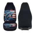 thumbnail image 6 of XYZCANDO Interior Accessories Car Seat Covers SUV Van Sedan, Soft Waterproof Car Front Seat Covers 2 Pack Polyester American Flag and Dolphin Design, 6 of 10