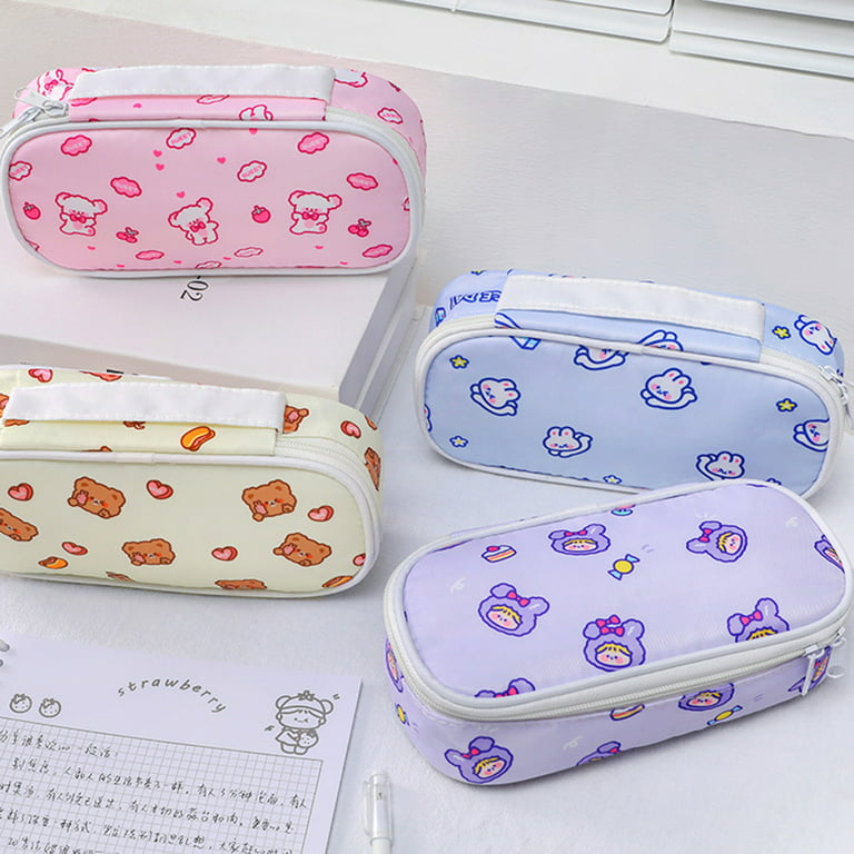 Big Capacity Pencil Case,Large Storage Pencil Pouch Pen Case Bag with  Zipper,Cute Pencil Case for School College Student Office Supplies Girls  Teen