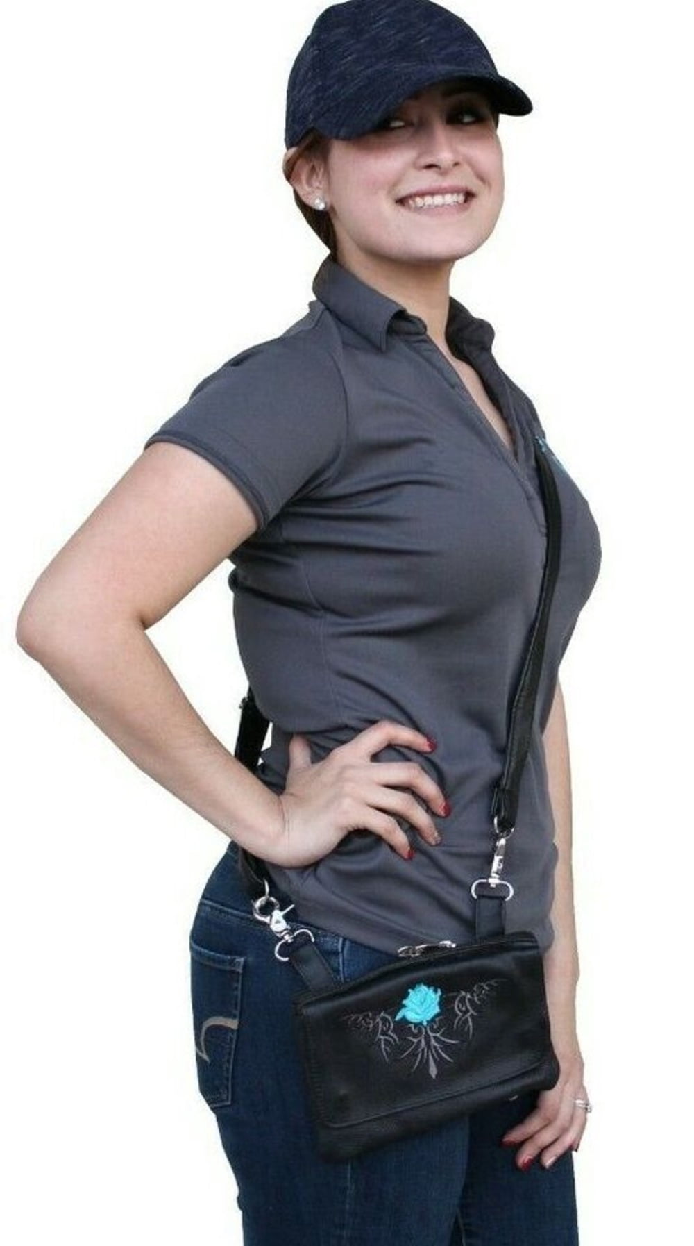 Crossbody Leather Pouch for Women Zipper Hip Belt Bag Clip-on Belt Purse Juzar Tapal Collection